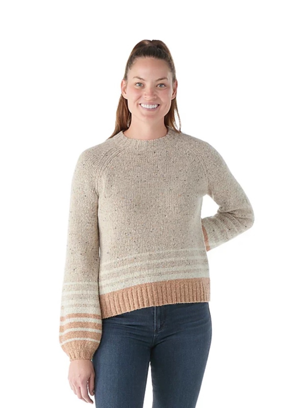 Smartwool Cozy Lodge Ombre Sweater in Oat Heather